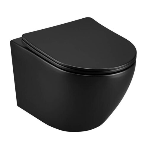 CS46UQ-MB-OK Унитаз Calypso подвесной 490*370*360мм черный